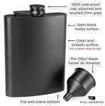 8oz Matte Black Flask Gift Set with Funnel