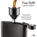 8oz Matte Black Flask Gift Set with Funnel