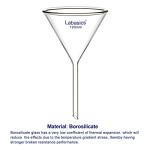 2-Pack Short Stem Borosilicate Glass Funnels