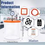 3 Gallon Acrylic Vacuum Degassing Chamber Kit