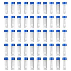 50 Pack of 5ml Plastic Graduated Vials with Caps