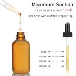 Amber Dropper Bottles with Pipette & Labels, 2 Pack