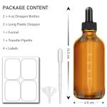 Amber Dropper Bottles with Pipette & Labels, 2 Pack