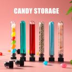 100 Pcs Clear Plastic Test Tubes with Caps