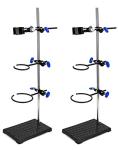 QWORK 2-Pack Steel Lab Stand Set with Clamps