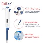 Okulab Manual Adjustable Single-Channel Micropipette 50-200μl