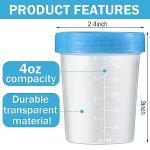 100 Pcs Disposable Specimen Cups - 4oz Leak Proof
