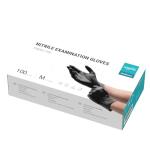Black Nitrile Exam Gloves - 100 Count (Medium)