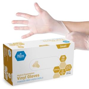 MedPride Small Powder-Free Vinyl Exam Gloves, 100 Pack