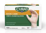 Curad Disposable Vinyl Exam Gloves, 100 Count