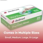 Dealmed Medium Vinyl Exam Gloves – 100 Count