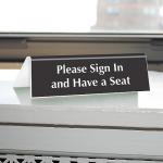 SmartSign Engraved V-Shaped Desk Sign, 2" x 6