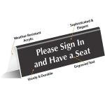SmartSign Engraved V-Shaped Desk Sign, 2" x 6