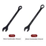 19mm/24mm Box Open End Wrench - Black Coating