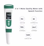 5-in-1 Water Quality Tester with Voice Prompts