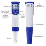 TEKCOPLUS 6-in-1 Waterproof Water Quality Tester