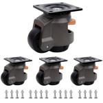 Heavy Duty Adjustable Leveling Casters - Set of 4