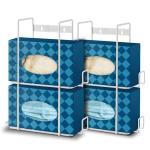 White Metal Double Gloves Dispenser and Tissue Box Set
