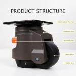 Heavy Duty Adjustable Leveling Casters - Set of 4