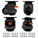 Heavy Duty Adjustable Leveling Casters - Set of 4