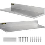 VEVOR Heavy Duty Stainless Steel Wall Shelves (2 Pack)