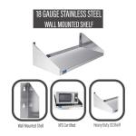 KitchQuip Stainless Steel Wall Shelf with Guards