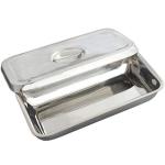 Stainless Steel Lab Instrument Tray with Lid & Handle