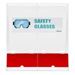 Acrylic Wall-Mount Safety Glasses Dispenser, 2 Compartments