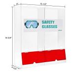 Acrylic Wall-Mount Safety Glasses Dispenser, 2 Compartments