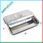 Stainless Steel Lab Instrument Tray with Lid & Handle