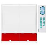 Acrylic Wall-Mount Safety Glasses Dispenser, 2 Compartments