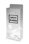 Safety Glasses Dispenser – Clear Plastic, Black Text