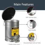 Justrite 21 Gallon Steel Oily Waste Can