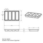 TrippNT 4-Slot Shallow Drawer Organizer