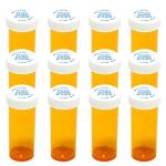 Child Resistant Pill Bottles, Amber - 12 Pack