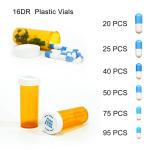 Child Resistant Pill Bottles, Amber - 12 Pack