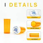Child Resistant Pill Bottles, Amber - 12 Pack