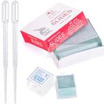 OLCANA 50 Microscope Slides & 100 Pre-Cleaned Coverslips