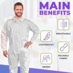 Disposable Waterproof Coveralls for Lab Use, Large