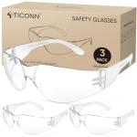 TICONN 3-Pack Clear Safety Glasses for Men