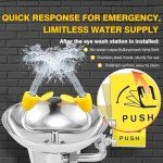 Wall-Mounted Emergency Eyewash Station with Sign