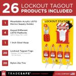 Lockout Tagout Station with 4 Safety Locks