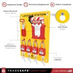 Lockout Tagout Station with 4 Safety Locks