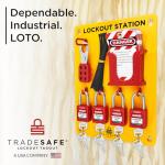 Lockout Tagout Station with 4 Safety Locks