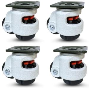 Retractable Heavy-Duty Leveling Machine Casters - 4 Pack