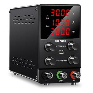 30V 10A Adjustable DC Power Supply with USB Port