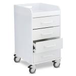 TrippNT 4 Drawer Locking Cart in White Polyethylene