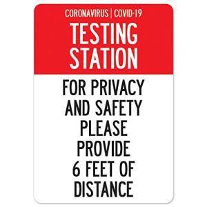 COVID-19 Testing Station Social Distance Sign