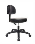 Round Black Vinyl Stool with Adjustable Height