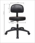 Round Black Vinyl Stool with Adjustable Height